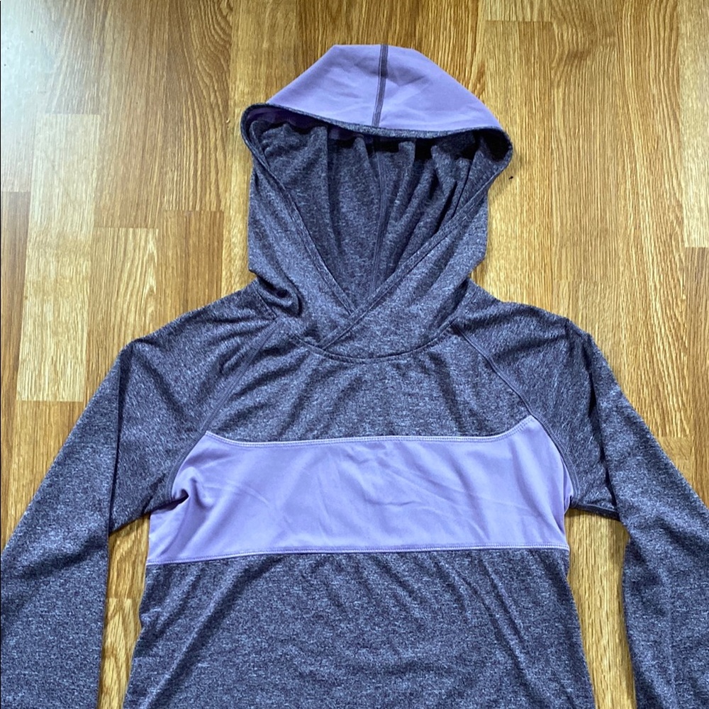 Lightweight workout top with hood